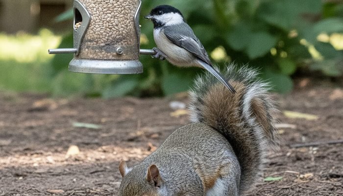 safflower seed feeder that squirrels avoid but birds still enjoy